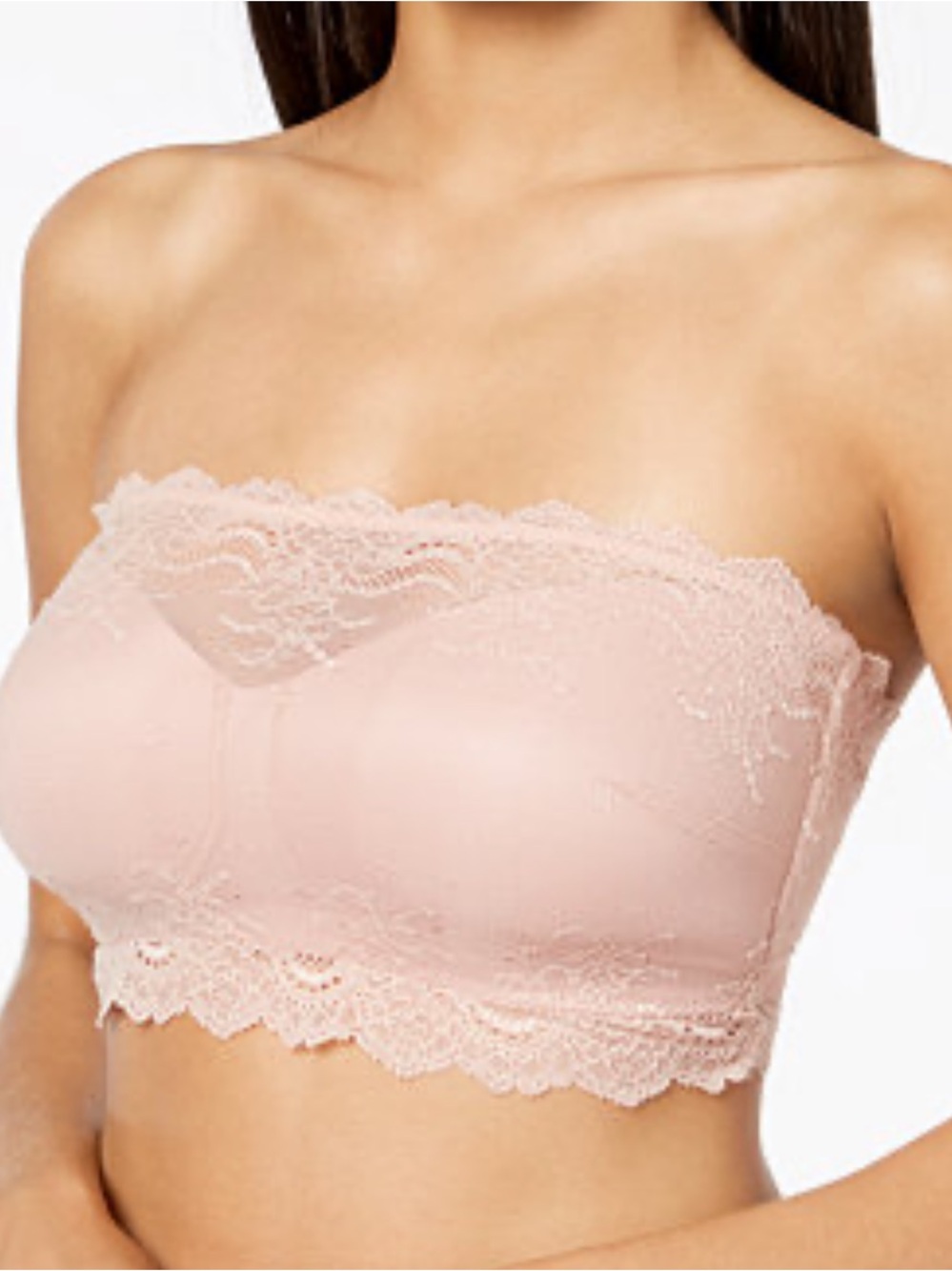 Spanx M Lace Bandeau Bralette in Light Pink